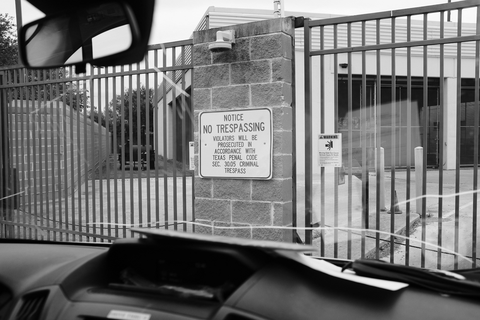 Responding to a call at PD jail; we wait for the gates to open.