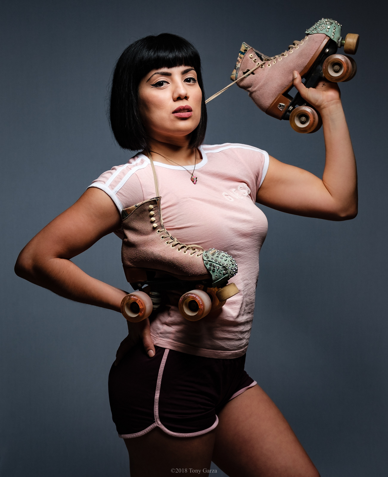 Rosario Quiñones, has skated since the age of 10 but it didn’t play a significant role in her life until now as an adult. She usually skates every day while balancing motherhood and a Monday through Friday job, but regardless skates are always with her. Skates are an extension of her feet and an everyday carry in her travels to various states such as Washington, Virginia, Maryland, Louisiana and even Monterrey, Mexico. When asked what emotion she feels while skating, she humorously replies with “ I feel like Ricky Bobby. I wanna go fast” a reference to the movie Talladega Nights and a glimpse of her humor. Skating is not only an escape of her everyday life, merely a tool to conserve her cheerful young spirit and to enact an extraordinary anomalous life since she expresses hatred towards her routine and 8 to 5 job. She enjoys other hobbies, but skating is her beloved one.​​​​​​​