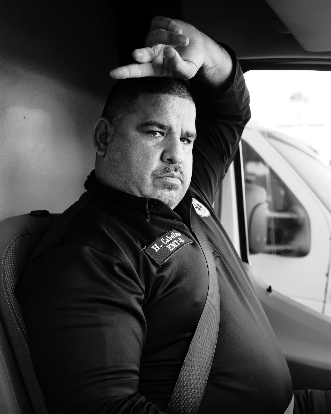 H. Caballero, EMT, with a year of 911 service.
