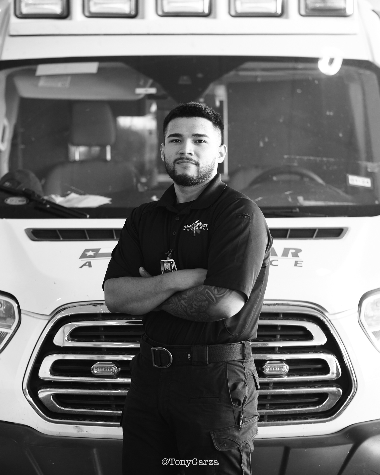 J. Pena, EMT, with 3 years of EMS service.