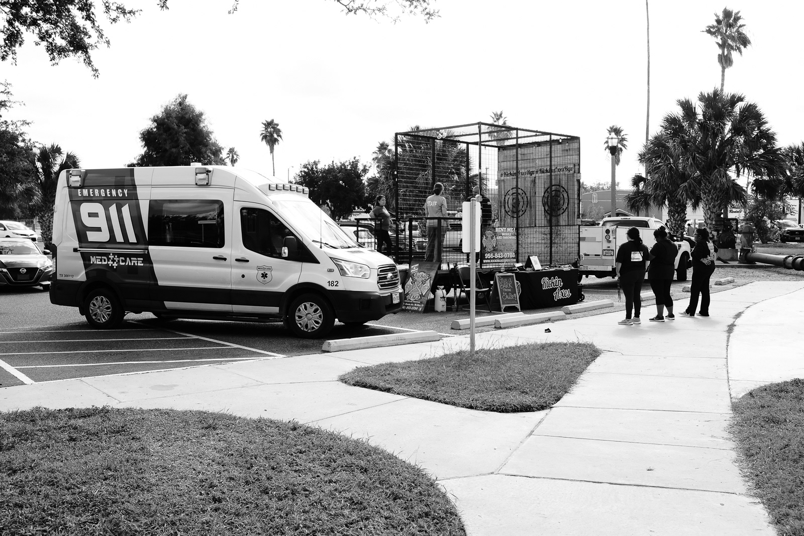 We stand by at an event at Firemen Park in McAllen.