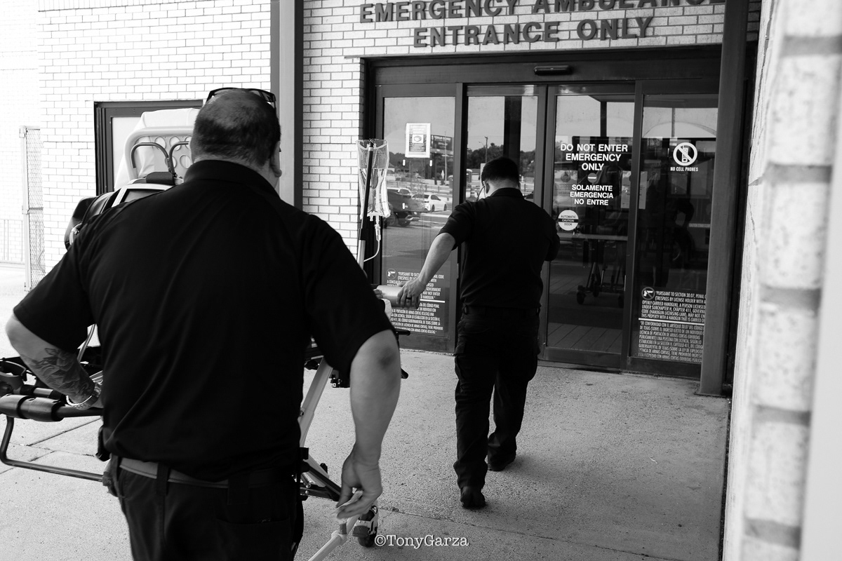 Medic 4 entering the E.R.