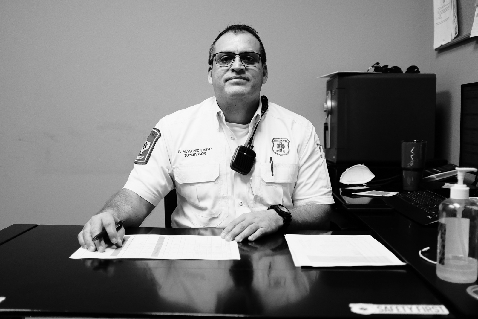 F. Alvarez, Paramedic and Supervisor, with 25 years of service. 