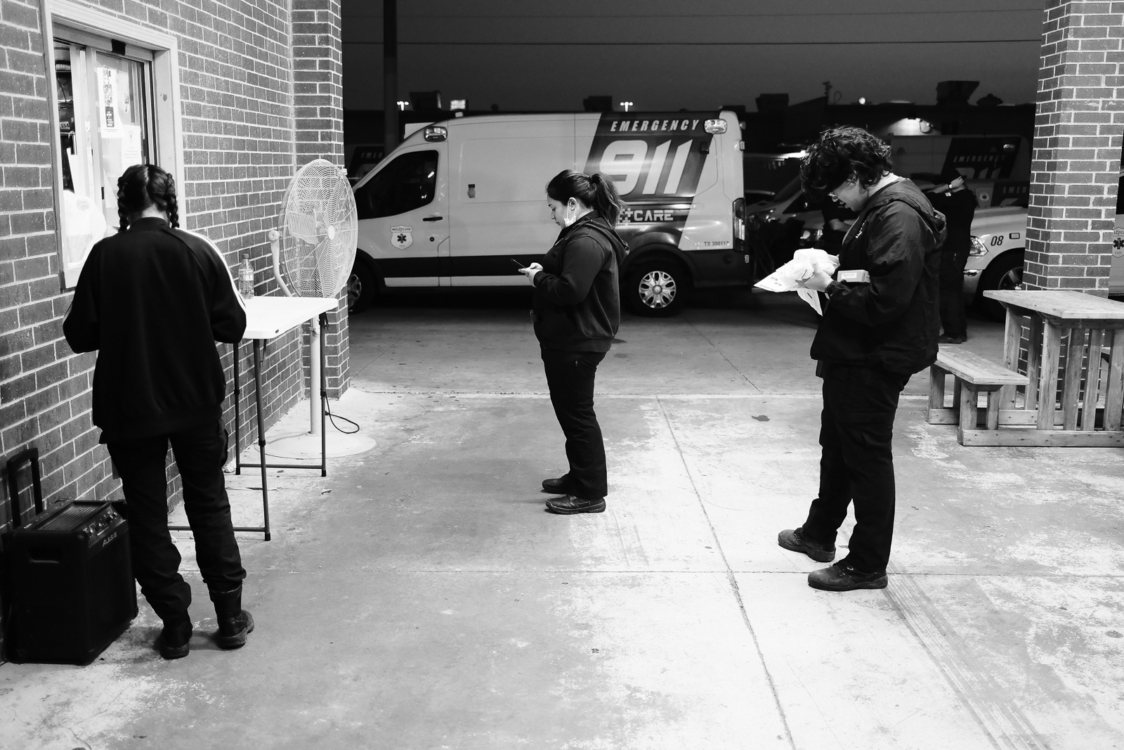 Early morning supply line.