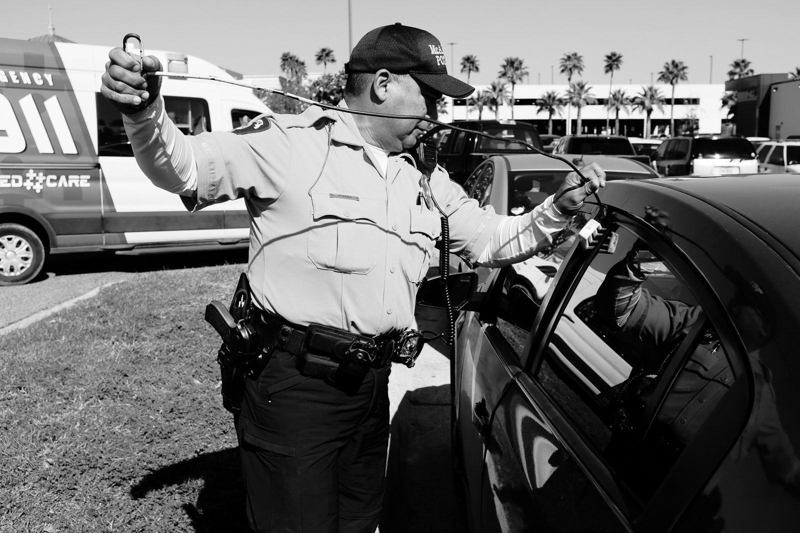 Officer Vega with the McAllen Police Department, arrives on scene and with an impeccable skill, opens the locked door in less than 30 seconds, saving the day.