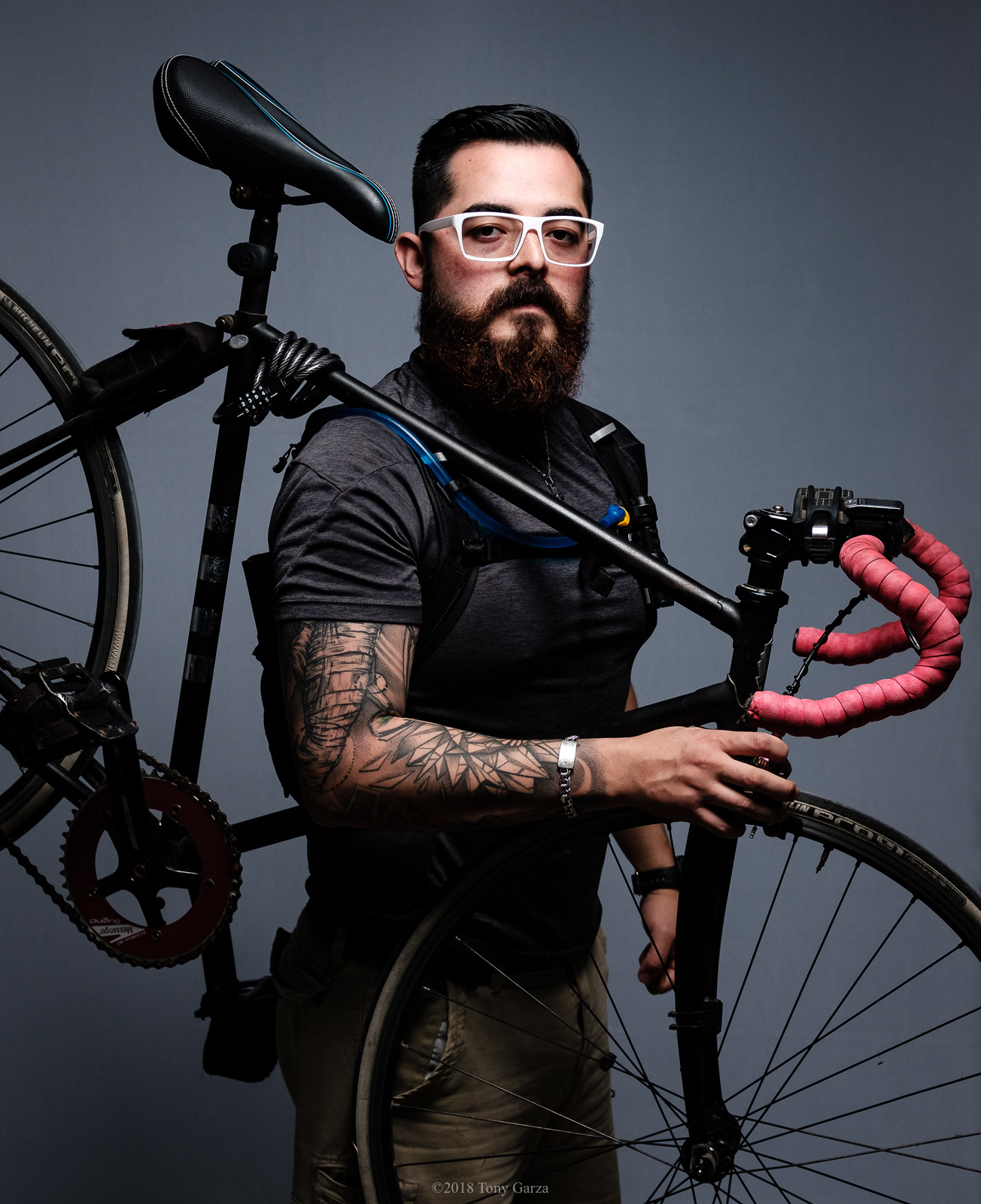 Aaron Valdes, balances fatherhood, his professional career and academic life with his hobby of choice, cycling. This is my hobby, says Aaron. When asked what makes you come back he responds with “ Being free! Free from my daily life. I have no plan, I just ride. It's also the adrenaline I get from traveling more than 20 mph on my Fixie. The air in my hair, heavy breathing, burning muscles and the feeling of being alive is why I keep coming back to cycling.”