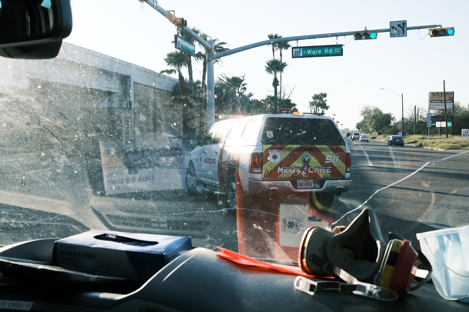 Rescue 7 leading the way through traffic. We respond to another uni requesting assistance.