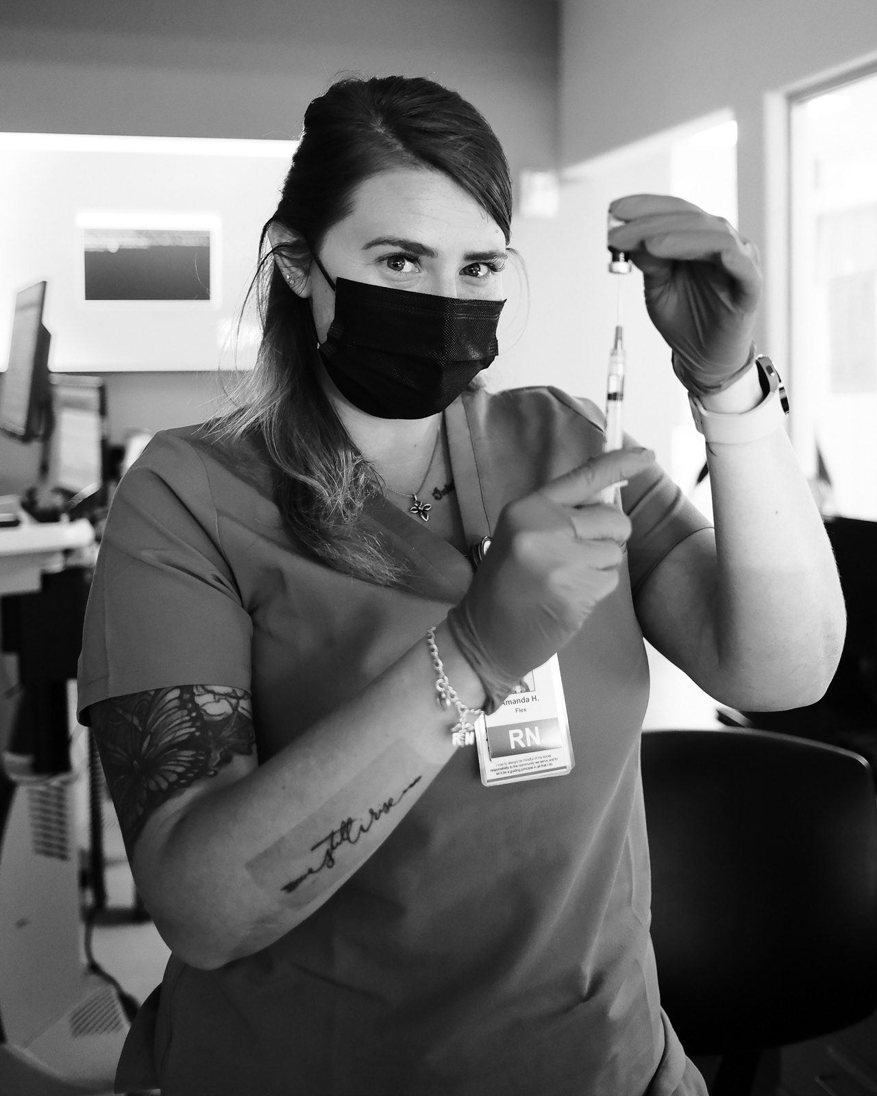 Nurse Amanda, RN, with 2 years of service in the hospital.