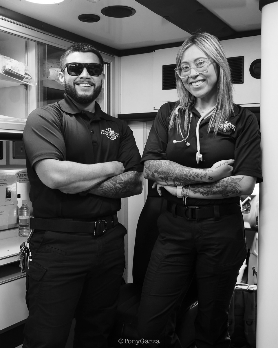Medic 4: Paramedic J. Pena and EMT S. Lopez,