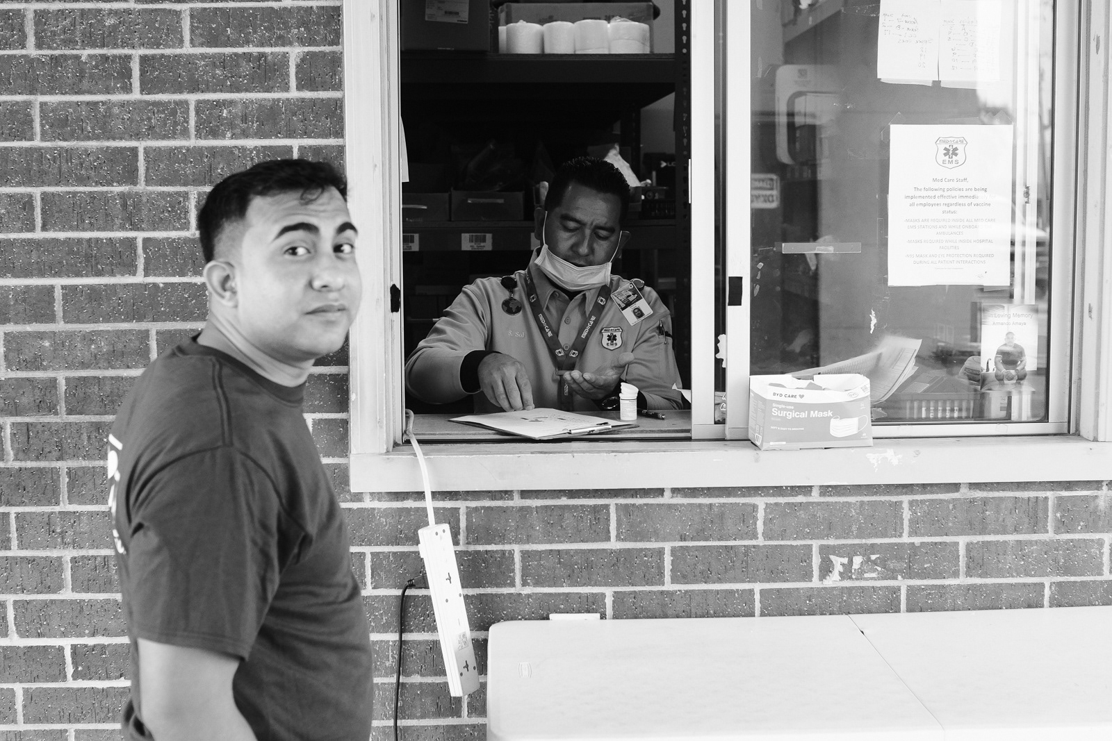 Supply window; waiting for my supplies.