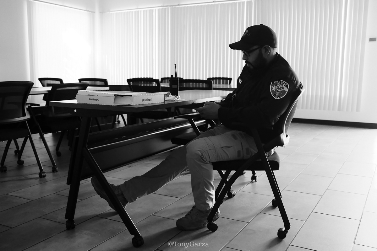 After spreading Christmas cheer by delivering pizza to medics and dispatchers on duty, Supervisor and Paramedic A. Garcia took a moment to sit down and enjoy a meal, courtesy of LSA. Sincere appreciation is extended to LSA for their generosity and continued support of the crews.