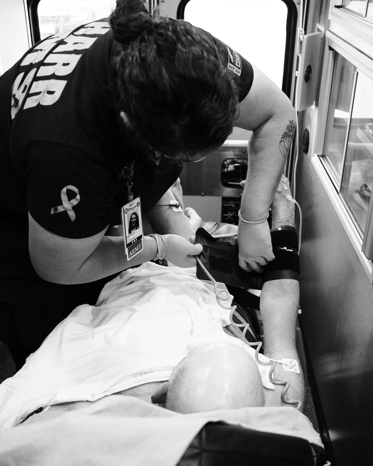 Call No. 1 Nature of Call: Shortness of breath. Mental Status: Good, no abnormalities. Chief Complaint: : Back pain and vomiting- post being fed via peg tube. Pain 1/10, pressure and non radiating, not new. Signs/Symptoms: Tenderness to upper back-no other abnormalities, vomiting x2-liquid food. Hx: Stroke ( 2 yrs ago, ischemic), HTN, DM2, Enlarged gallbladder ( 3 months ago) not removed. Airway: Good, no abnormalities. Breathing: abnormal-rate 24 regular, no other abnormalities. Circulation: Good, no abnormalities. Assessment: back assessment, lung sounds-clear, abdomen assessment-no pain/tenderness or Murphy sign, stroke assessment, vital signs- MAP of 57 mmhg, heart rhythm-NSRw/ 1st degree block, 12 lead- RBBB and Left axis deviation- bifascicular block present, glucose assessment- 167 mg/dl. Treatment: IV access- NS fluids. Reassessment: MAP > 65mmhg responding to fluids. Rule out: trauma, heart arrhythmia, heart failure, stroke, sepsis, hypoglycemia, Differential diagnosis: cholecystitis, Bowel obstruction. En-route: Monitor mental status, ABC’s, reassess vital signs, and notify hospital. Repeat until we arrive at the hospital.