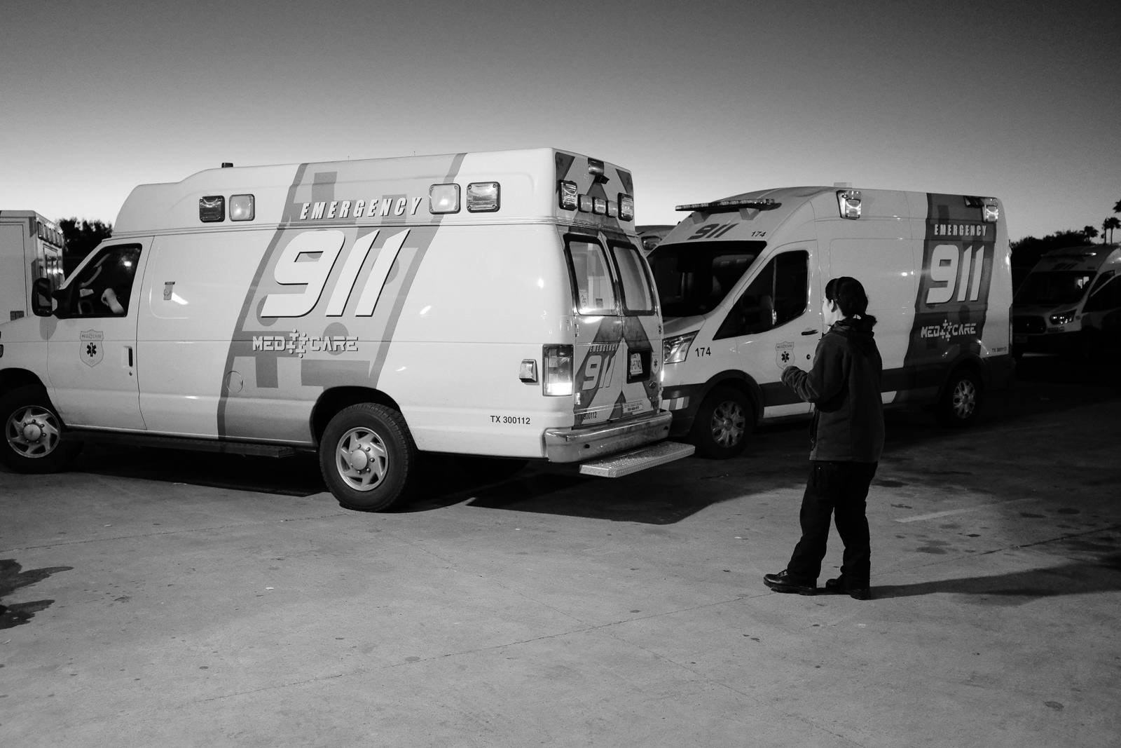 A spotter is used to back an ambulance to prevent hitting someone or something.