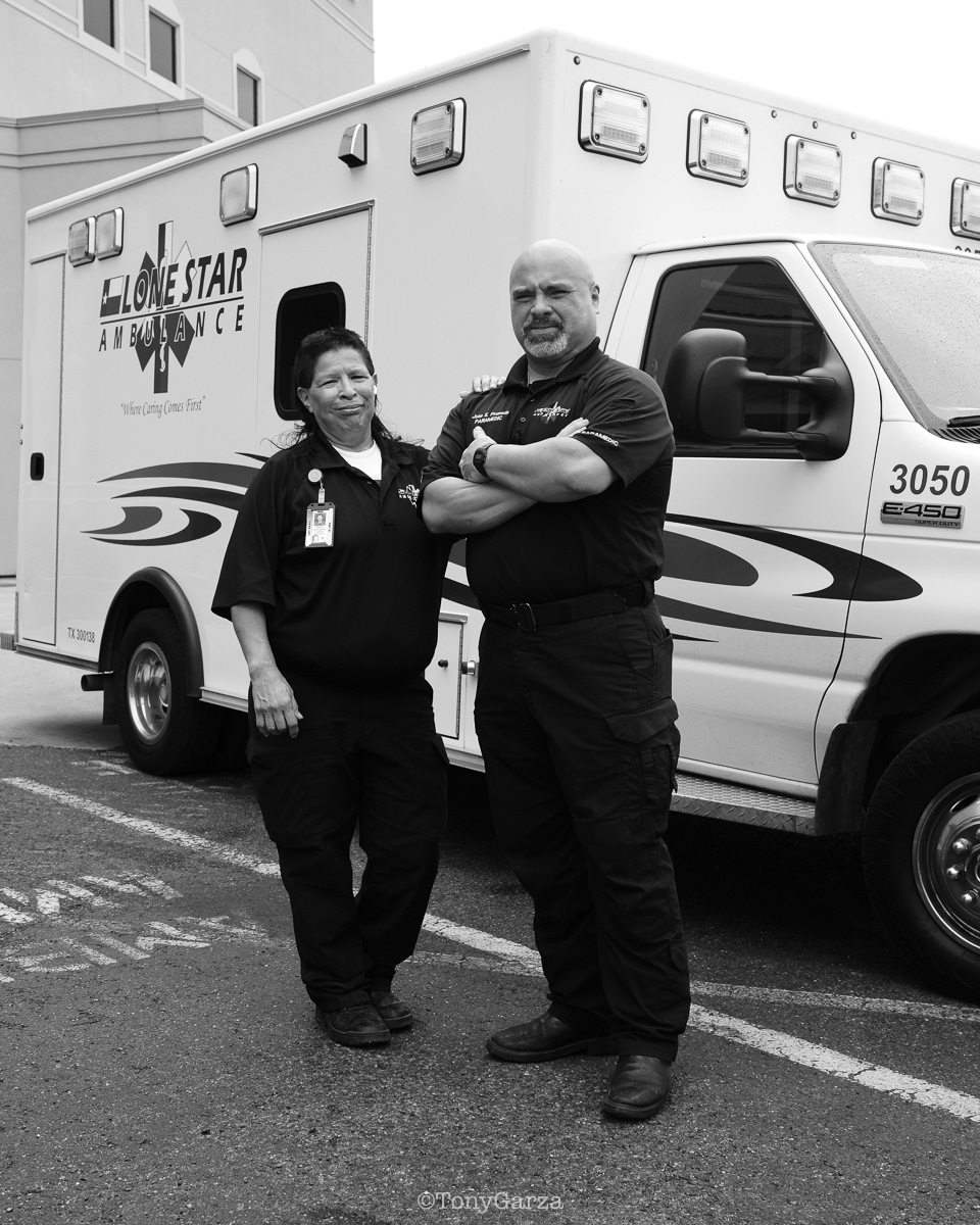 Medic 1: Paramedic J. Pruneda and EMT N. Dominguez, combined experience of 43 years.