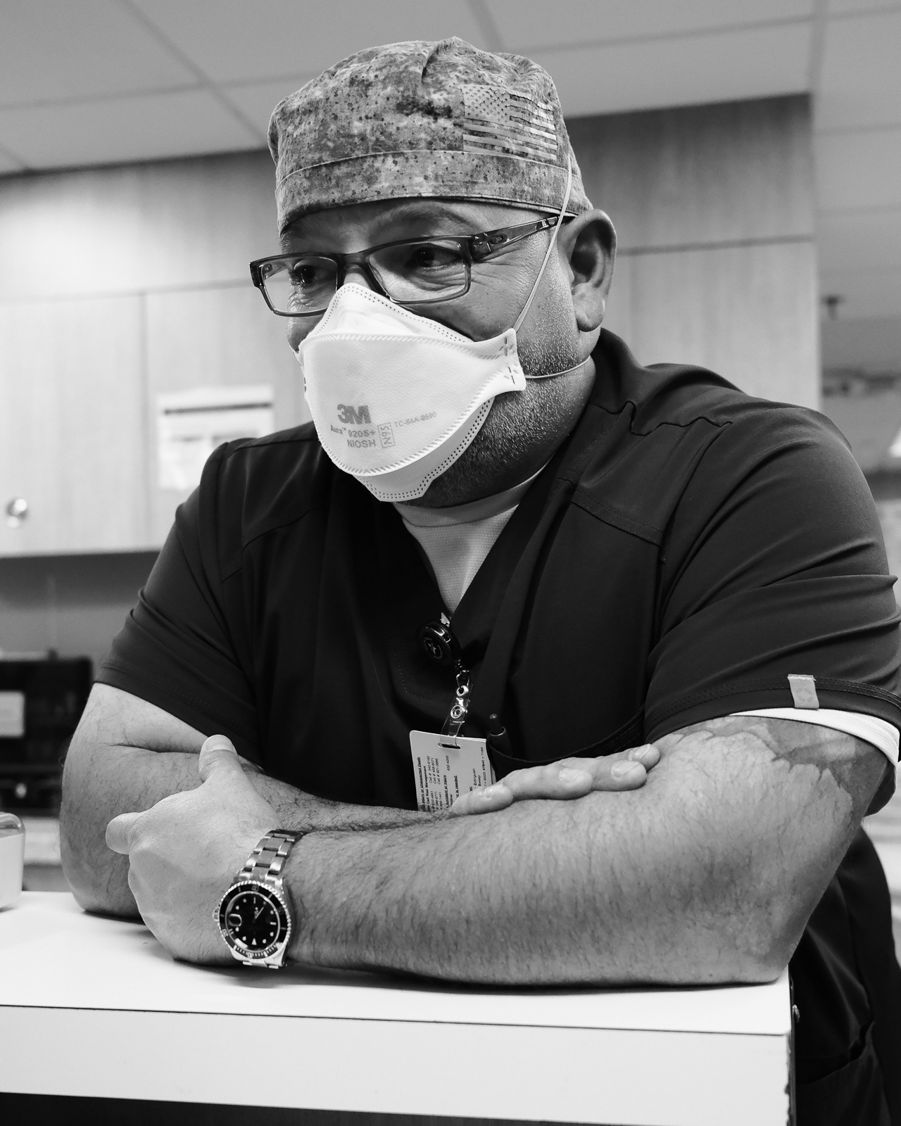 Nurse Dan, RN and Paramedic, at the ER still despite beinga Comissioner for Edinburg, TX.