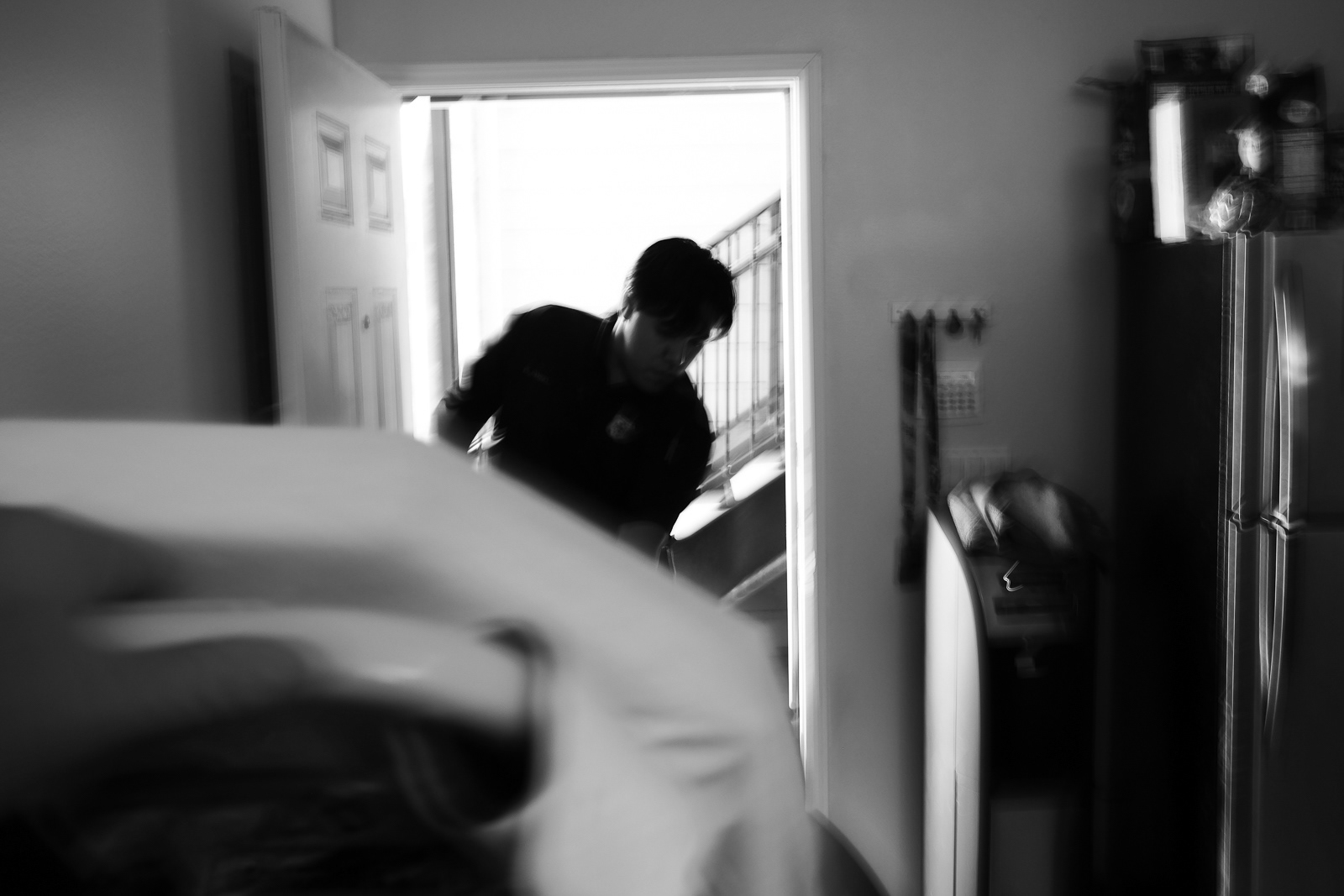 Load up and go… Patient on the stretcher, we rush out of the apartment to the unit to further help them with a life-threatening condition.