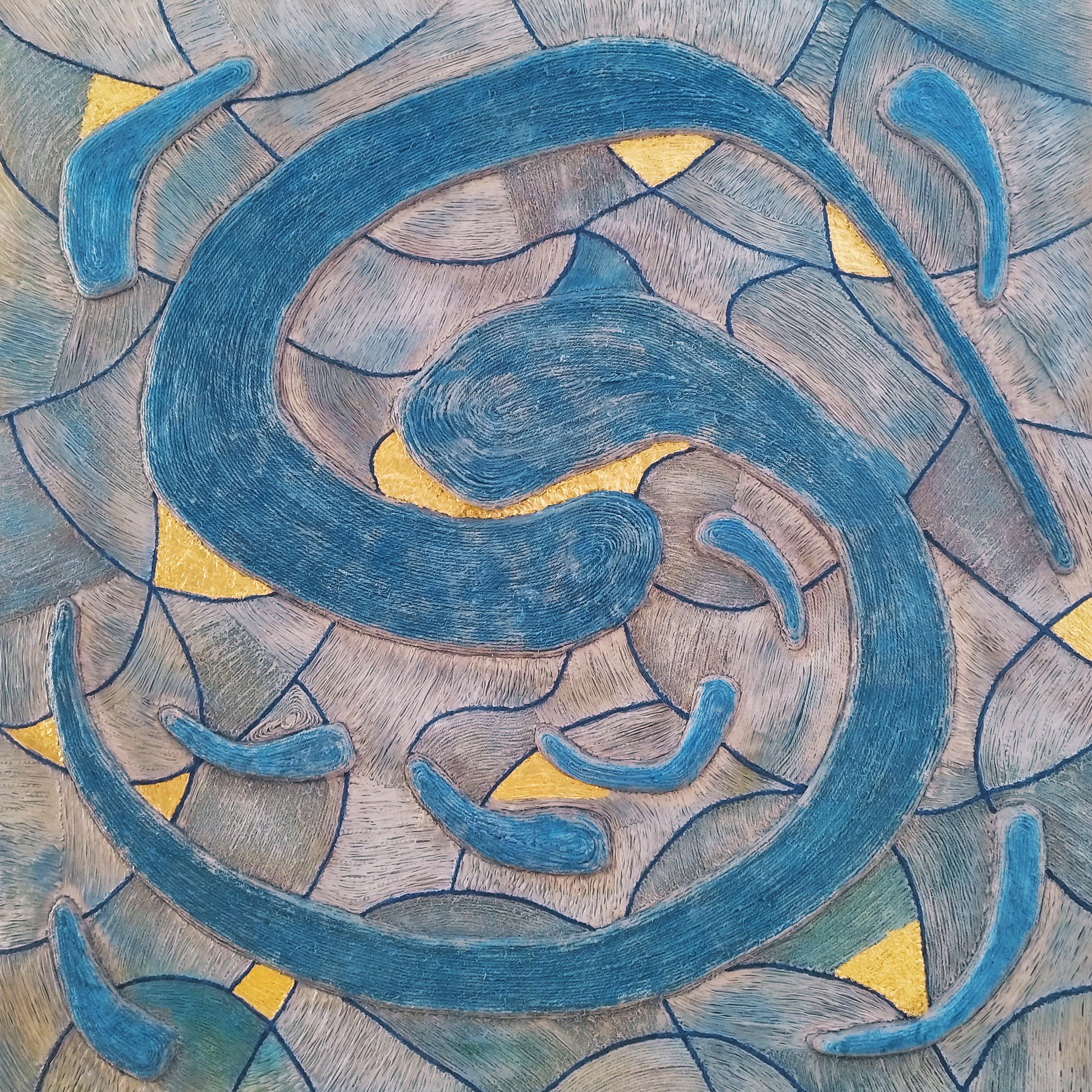 Wind, 100 x 100 cm, Mixed Media 2024
