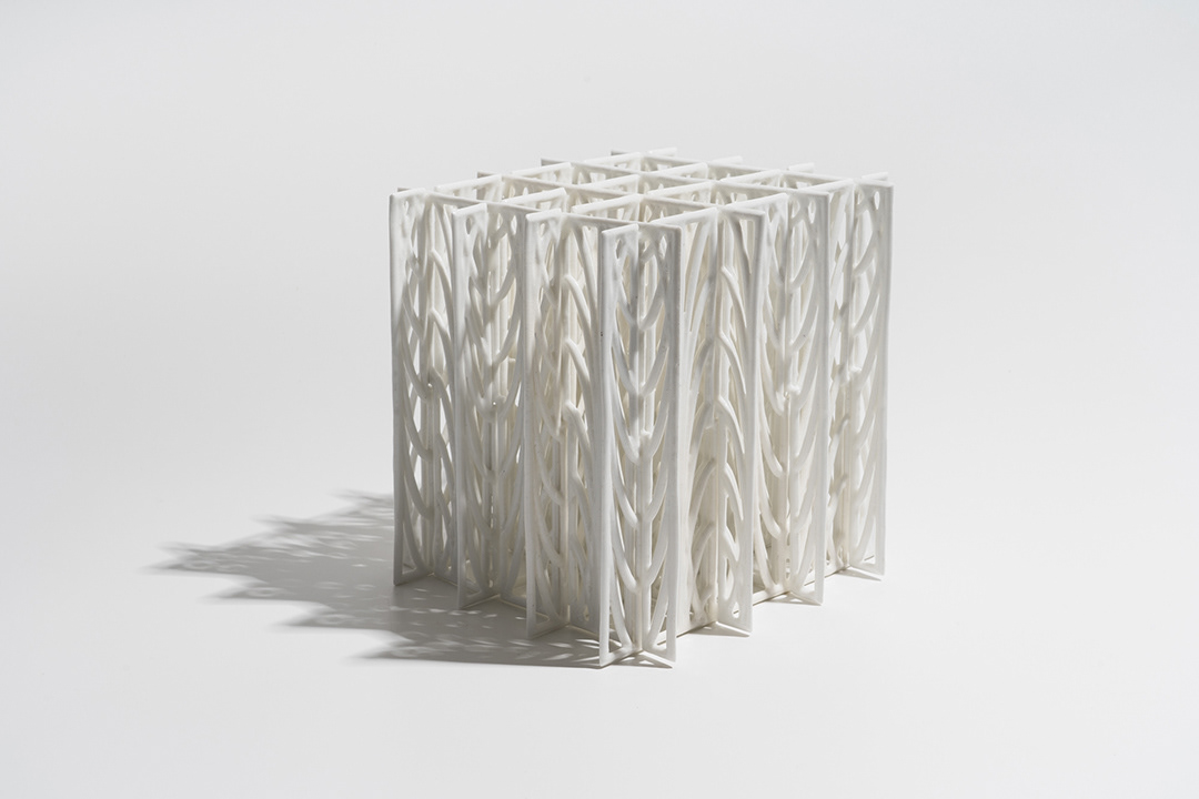 Slot Cube, Porcelain, Cone 10, 8 x 8 x 8 in.