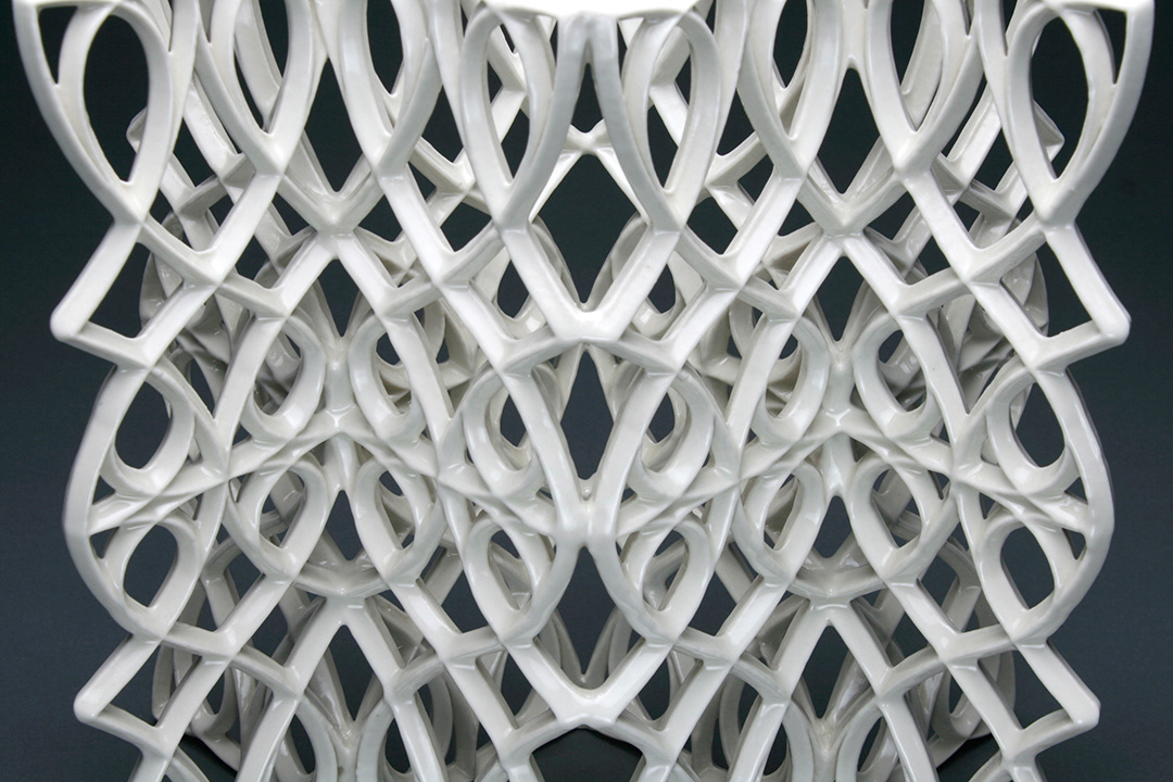 Criss Cross, Stoneware, Cone 6, 11.5 x 5.5 x 12.5 in