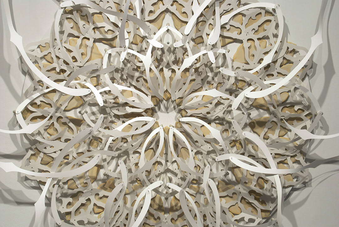 The Meditation of Order, MFA Thesis Exhibition, Right Mandala, Ceramic, Metal, Pins and Wax