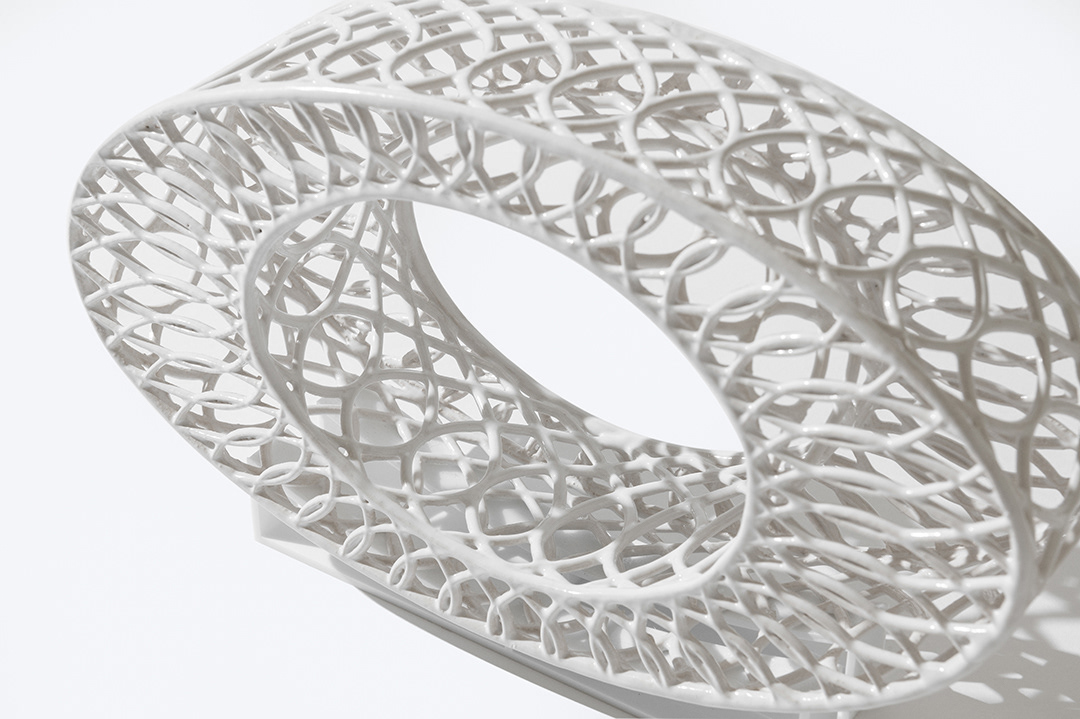 Flat Oval, 2020, Stoneware, Cone 6, 12 x 6.5 x 3.5 in