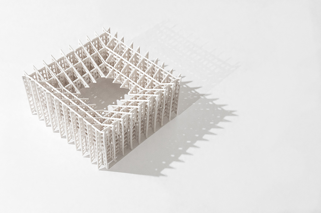 Faceted Box, Detail, Porcelain, Cone 6, 10.5 x 10.5 x 5.25 in, Photo: Megan DeSoto