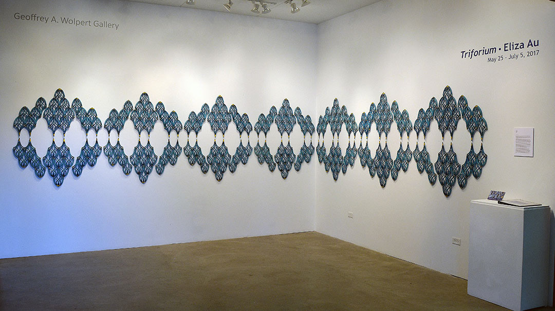 Triforium, Stoneware, Cone 6, 51 x 308 x 1.5 in. | Wolpert Gallery, Arrowmont School of Arts and Crafts