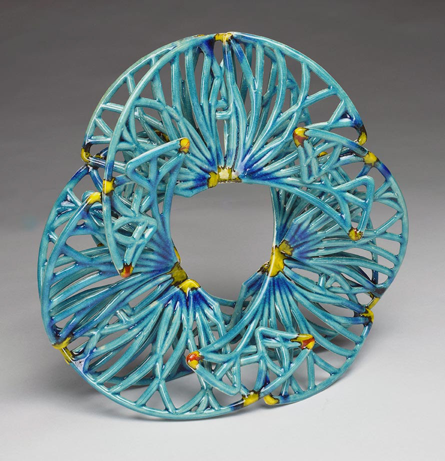 Ginko, Stoneware, 9 x 9 x 3 in