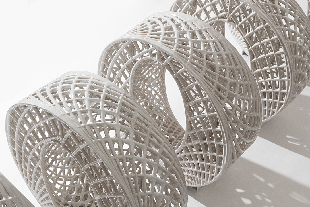 Tunnel, Stoneware, Cone 6, each section, 18 x 18 x 6 in, Photo: Megan DeSoto