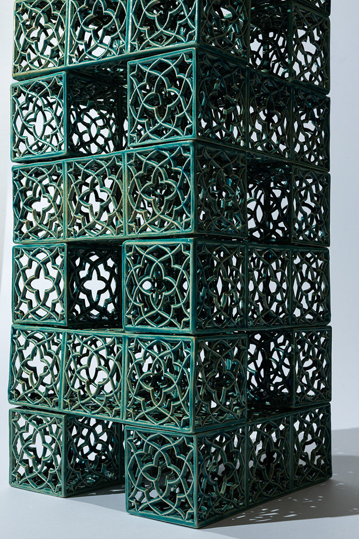 Tower, Stoneware, 11 x 11.5 x 28 in