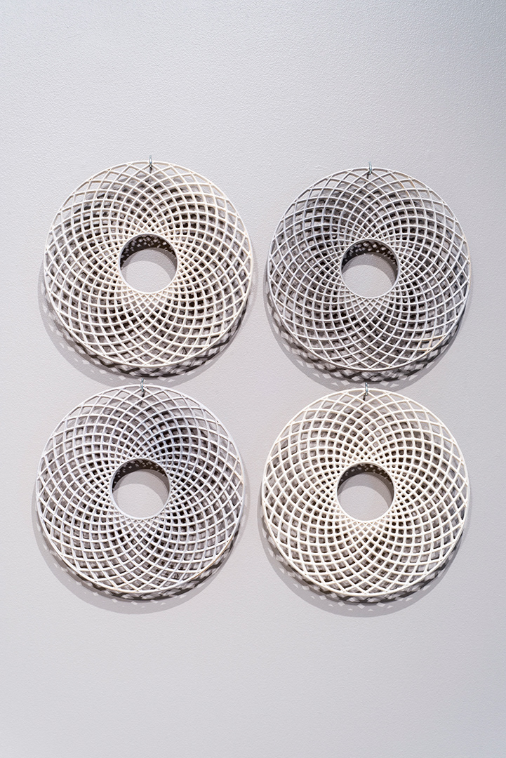 Squaring the Circle (Tile Version), Stoneware, Cone 6, 16 x 16 x 0.5 in