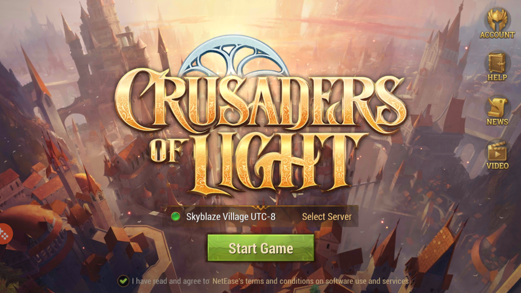 Crusaders of Light title screen