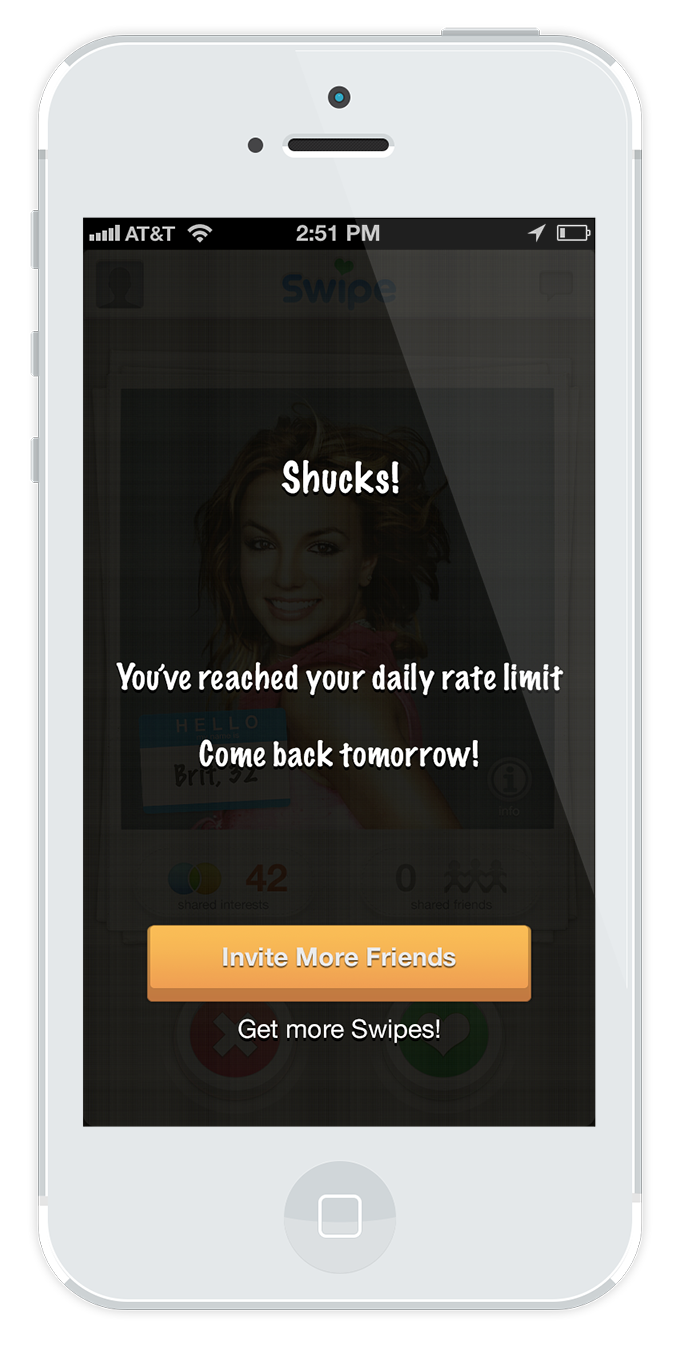 Swipe limit alert