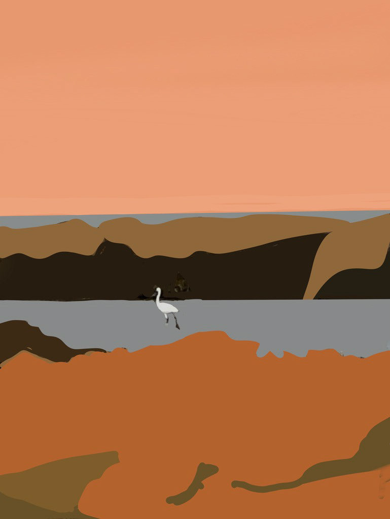 Wading In Orange