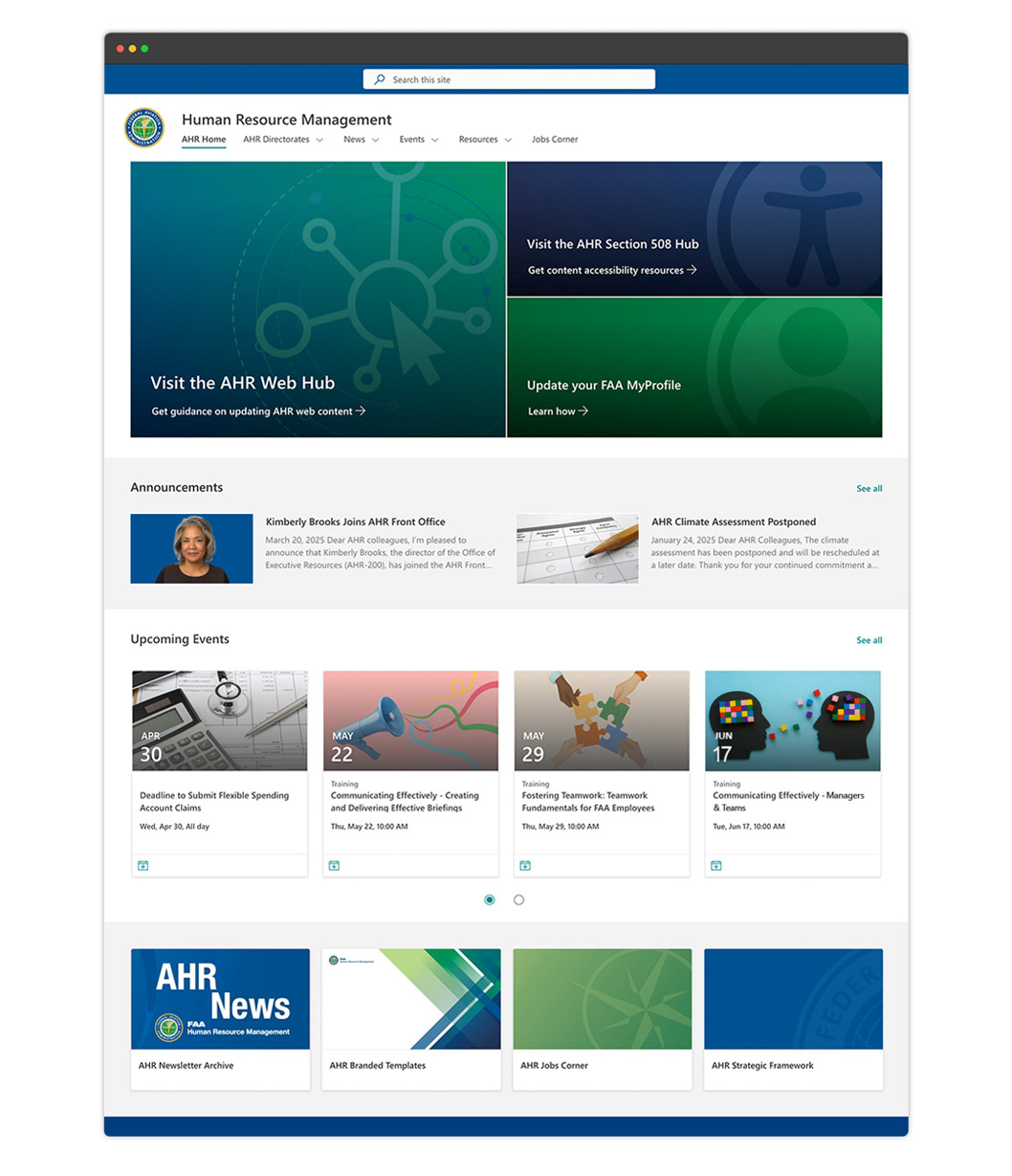 After SharePoint homepage redesign