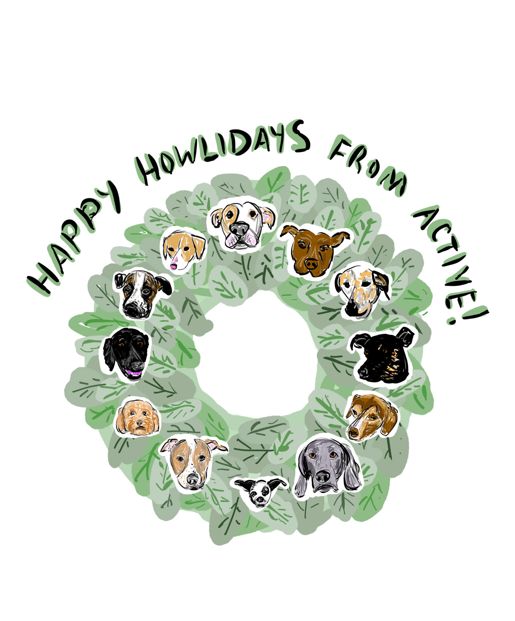 Active! Dog Daycare Holiday Card 2022