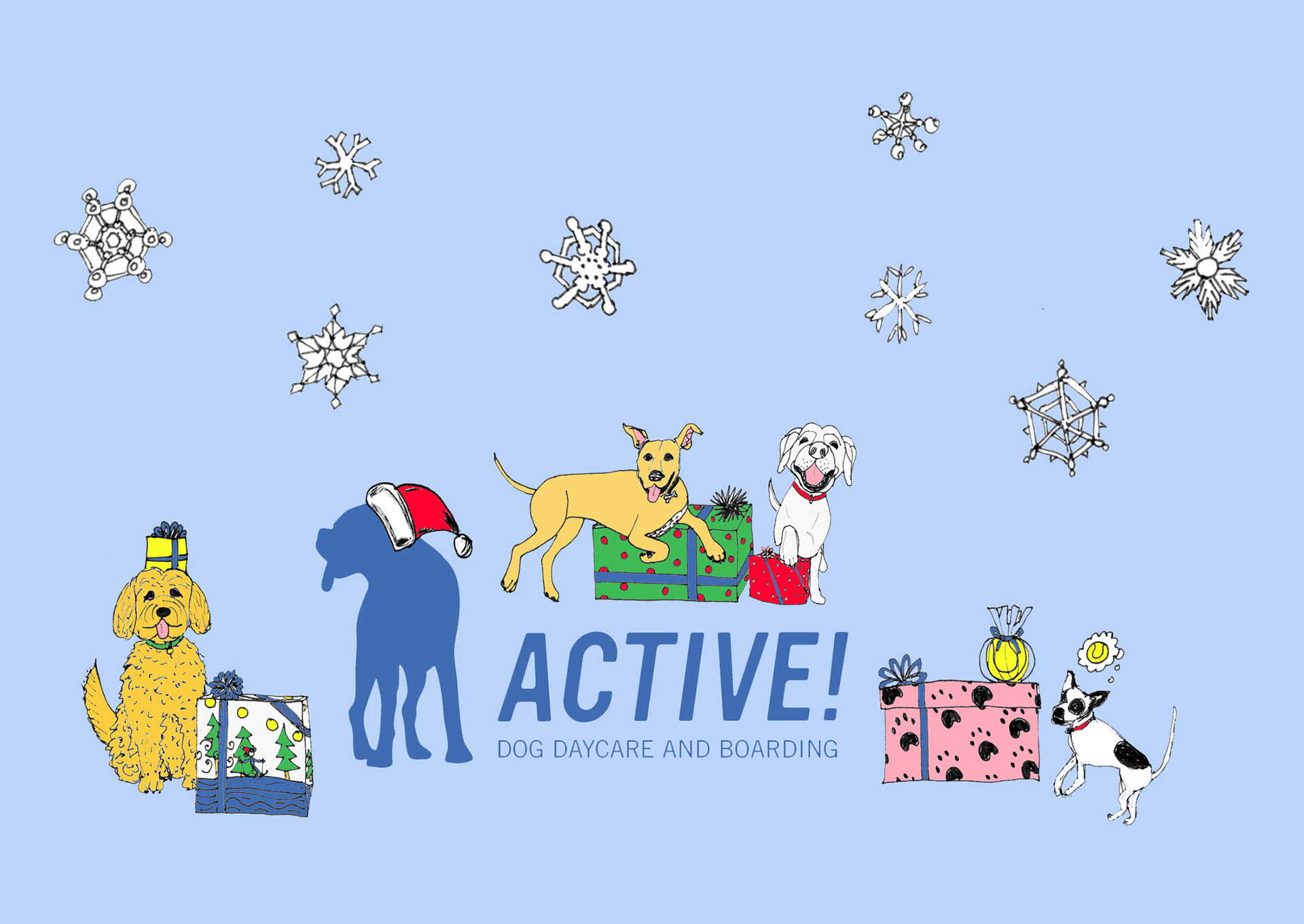 Active! Dog Daycare Holiday Card 2021