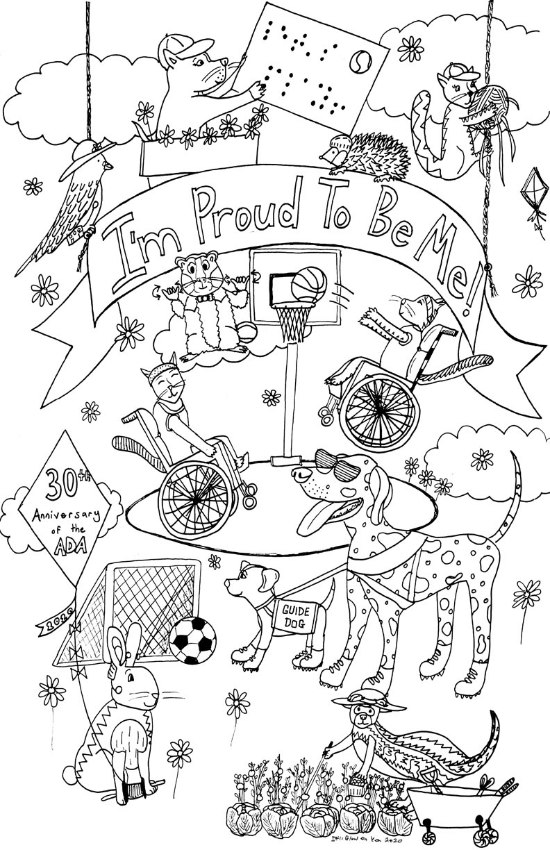 ADA Month Coloring Page for the Chicago Public Library