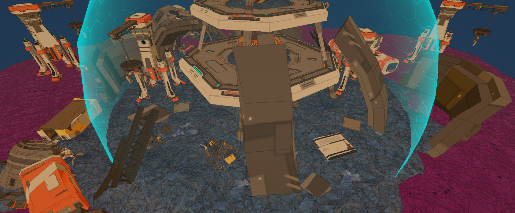 The initial version of the tower, without the ramps.