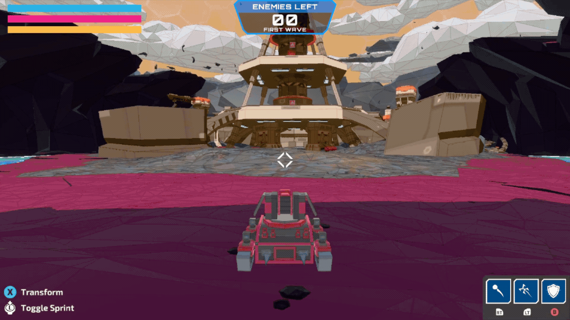 An enemy wave spawning.