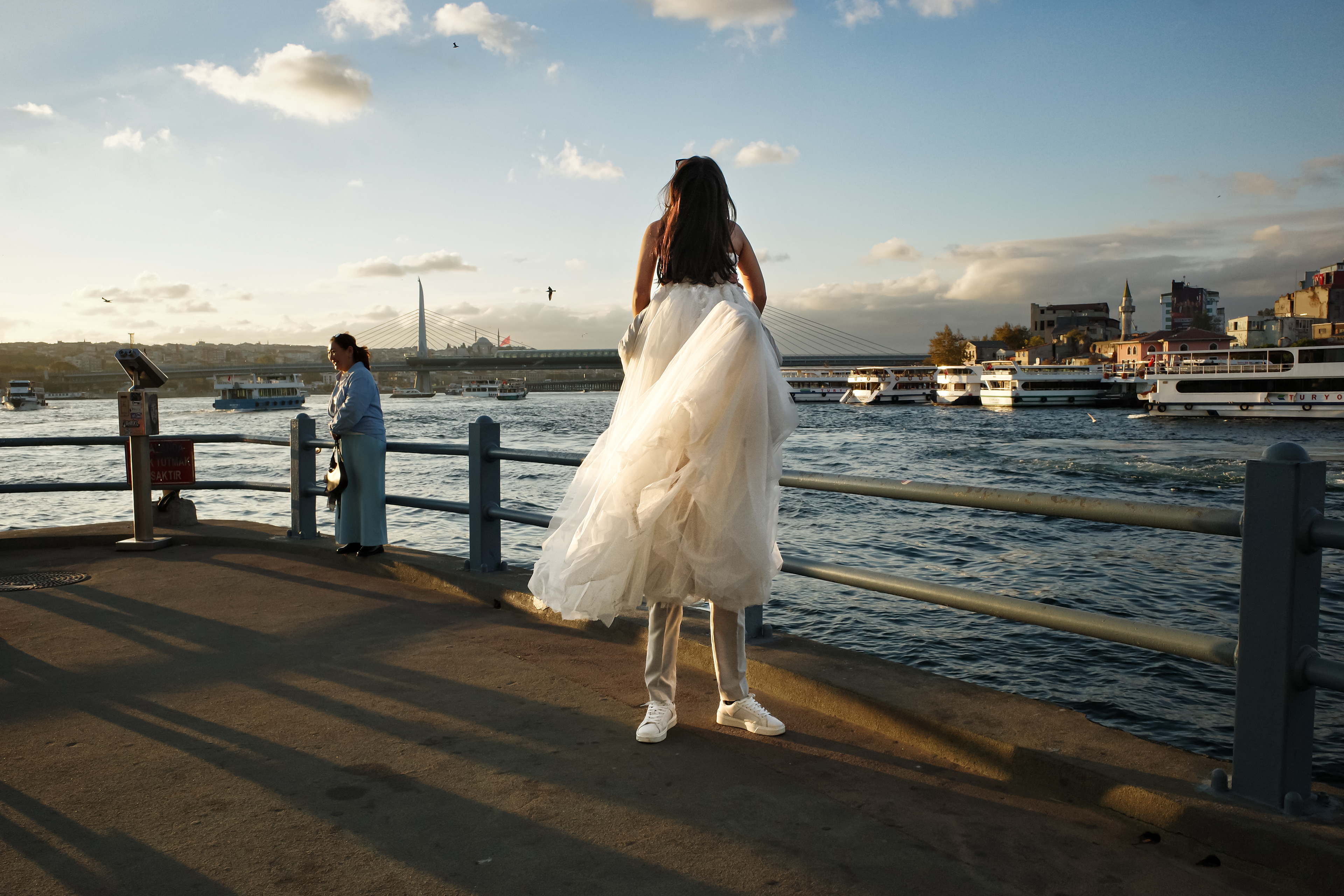 JUXTANBUL CANDID - Taken in Galata Bridge/Istanbul - wedding - juxtaposition