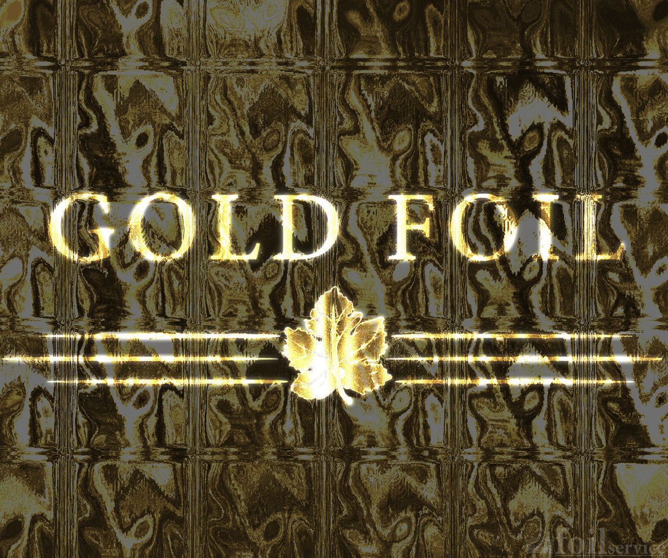 Gold foil background and foreground logotype.