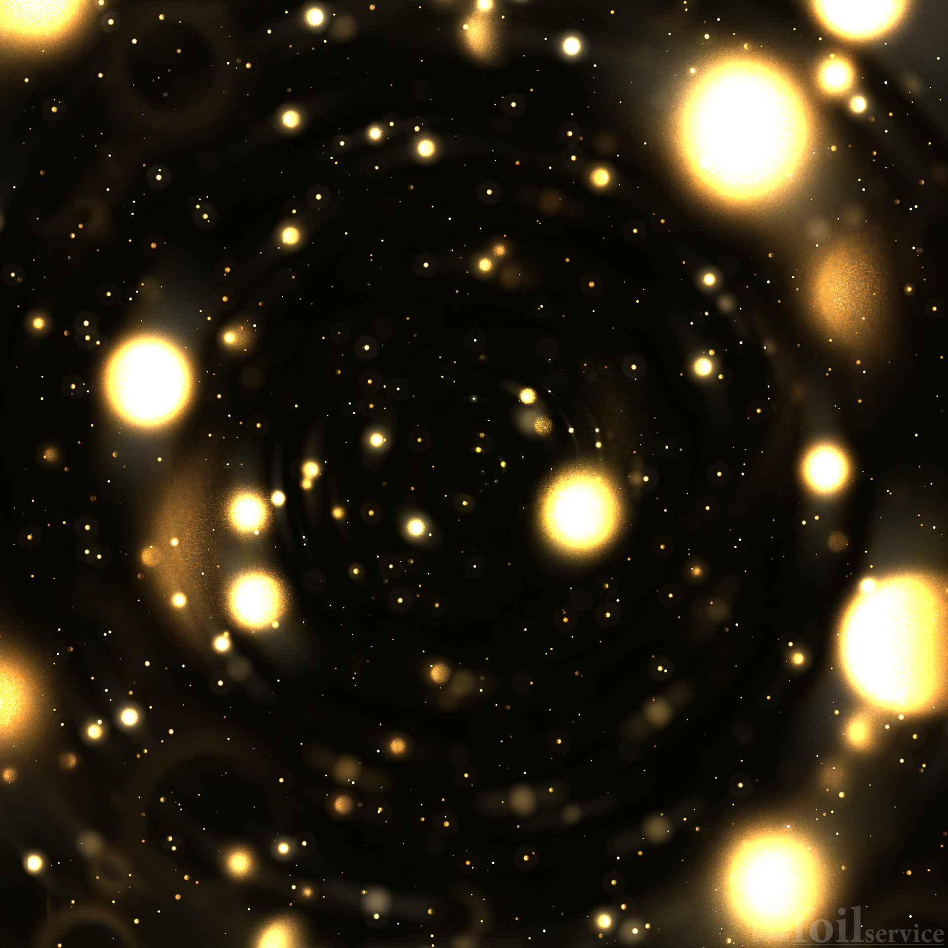 Space background texture, with a bokeh of planets and suns.