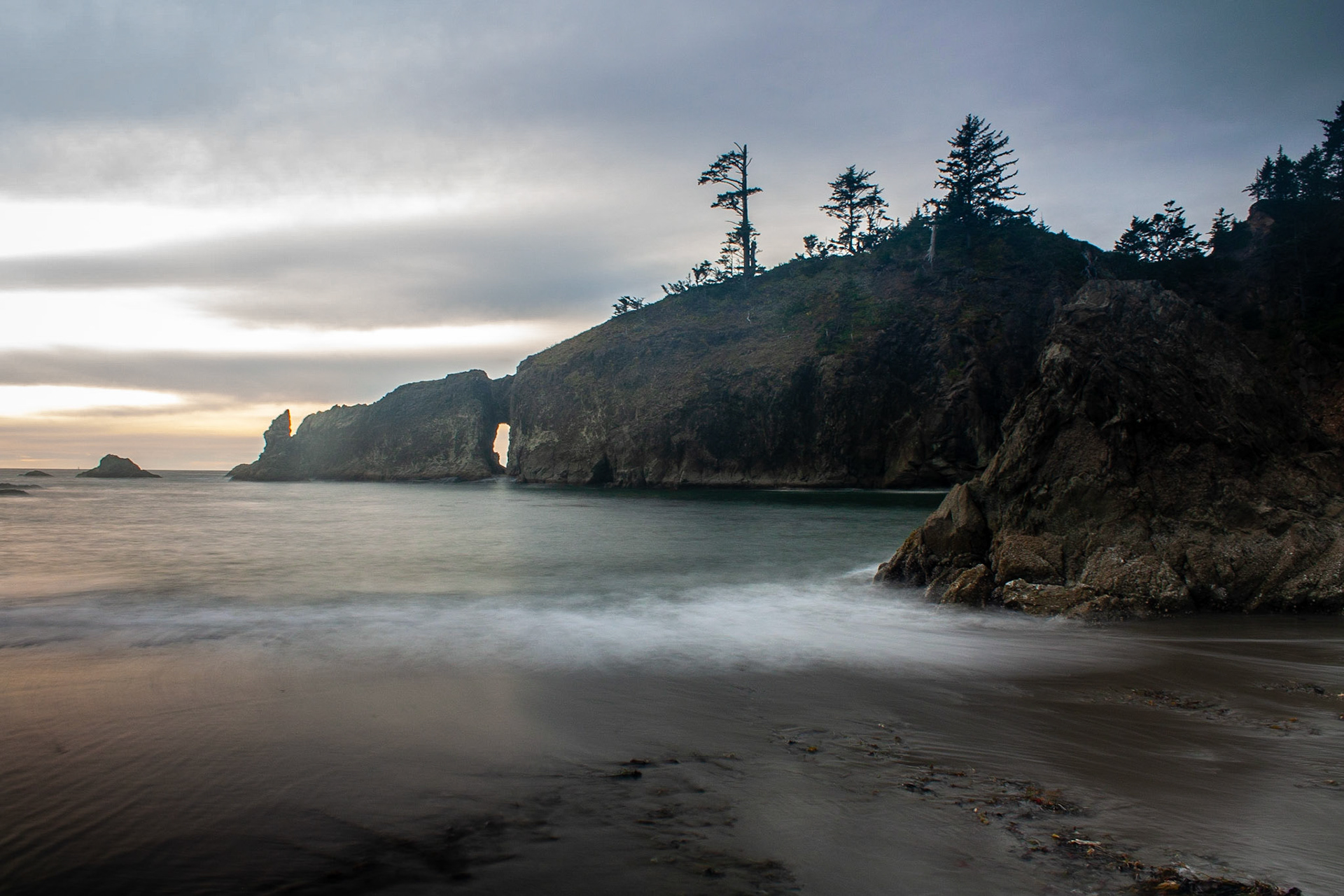 Golden hour at Second Beach in La Push, WA.