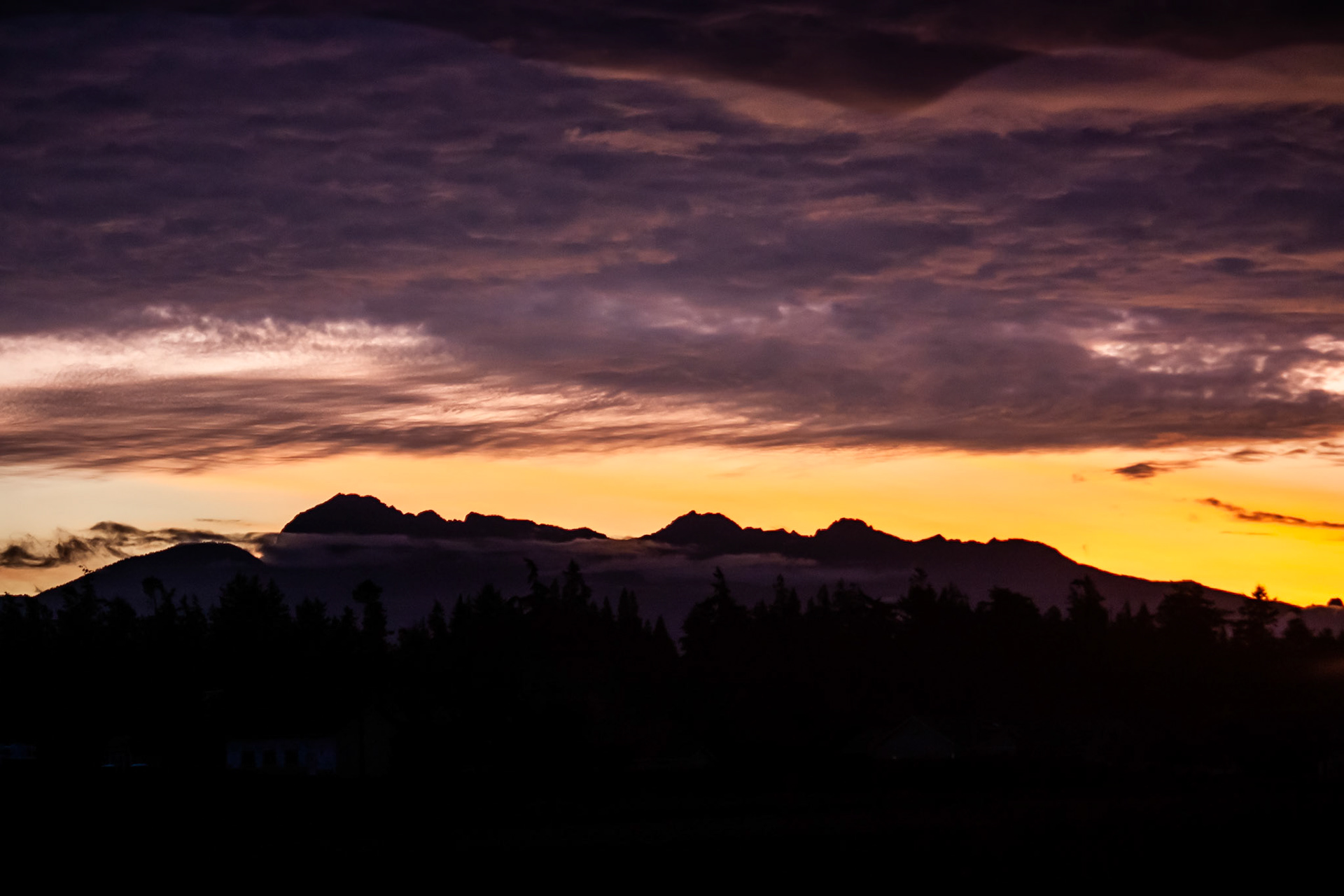 Sunset over the Olympic Peninsula of Washington State