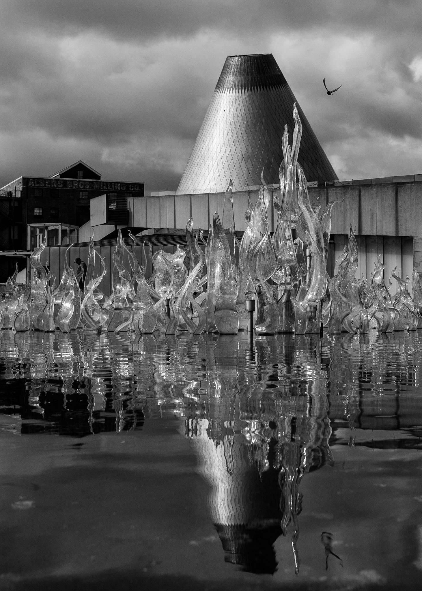 The Museum of Glass houses houses the work of the renowned glass artist, Dale Chihuly, among others.  In addition, a working hot shop resides within this cone.