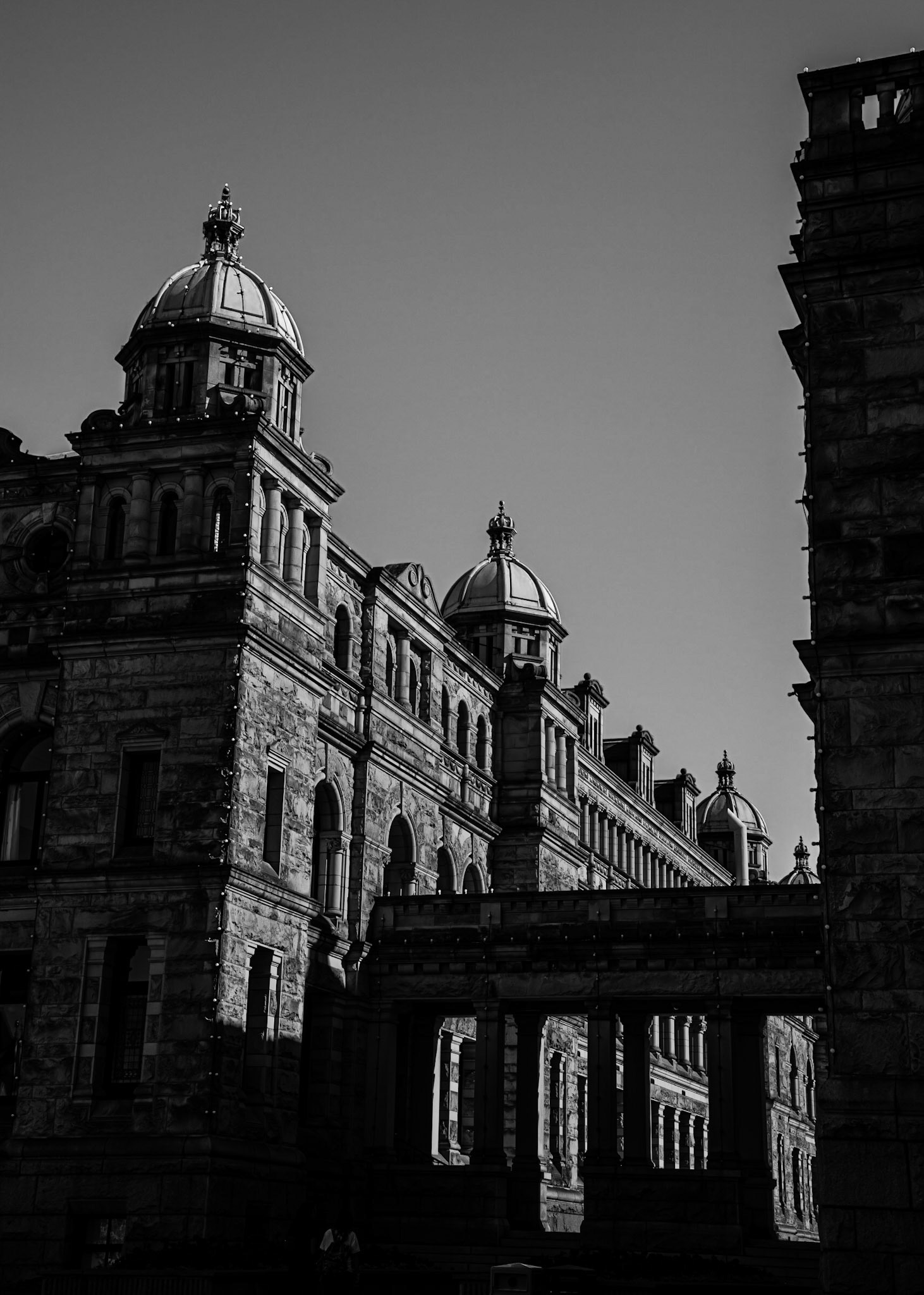 The Parliament Buildings of British Columbia overlooks the inner harbour of Victoria, Canada.