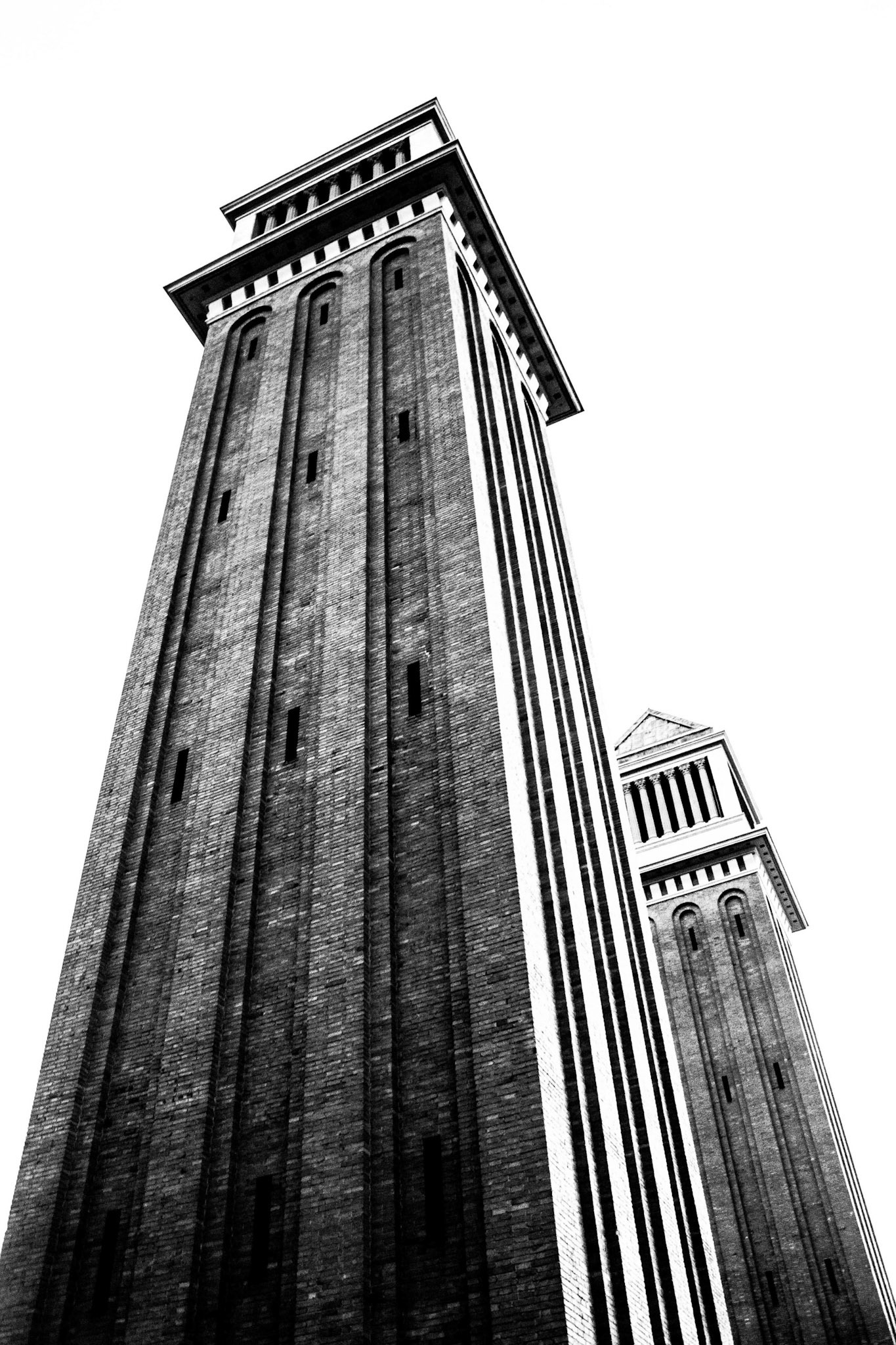 These towers mark the entrance to the Fira de Barcelona.