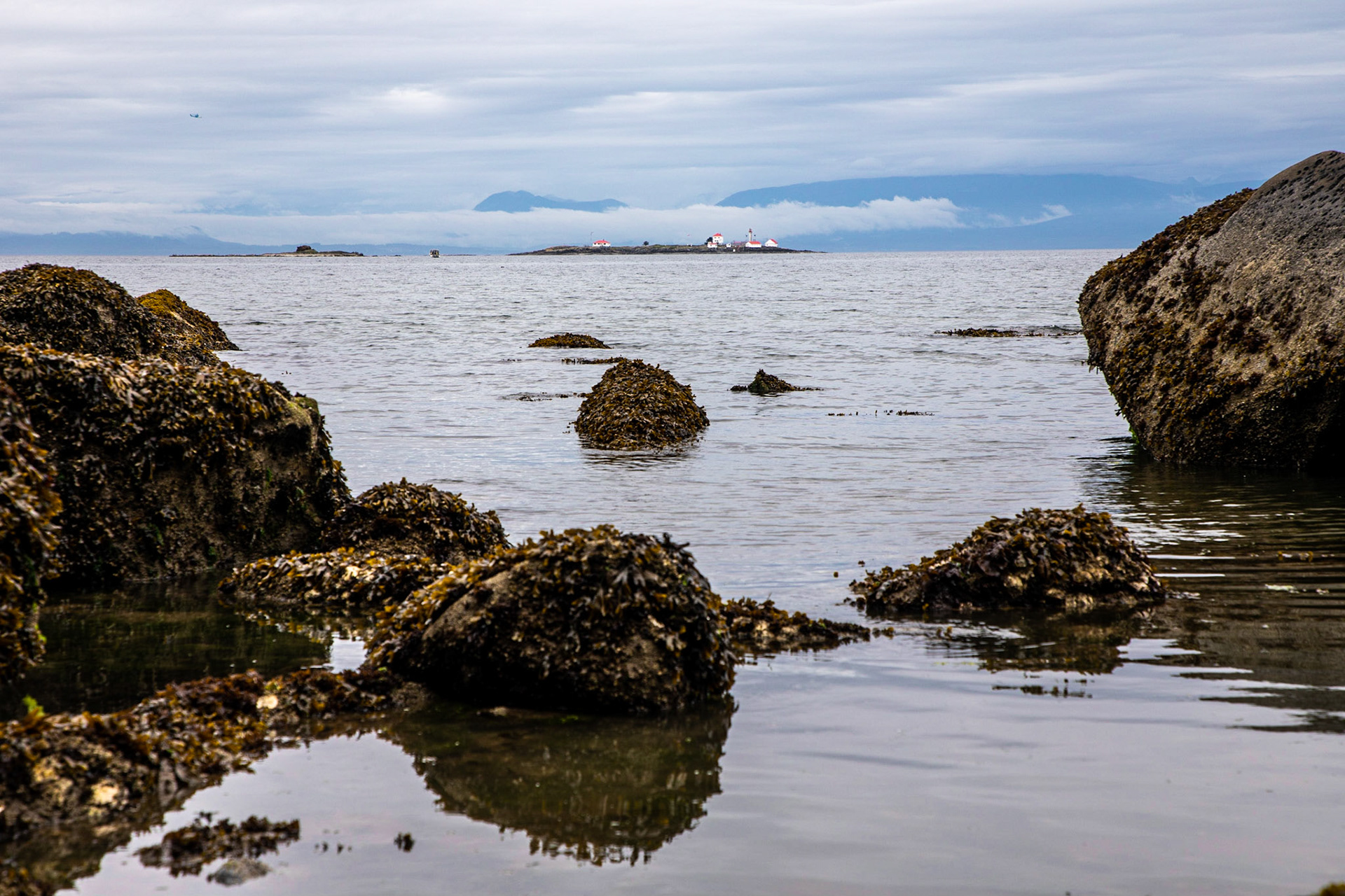 Lighthouseon Entrance Island off the coast of Gabriola Island in British Columbia