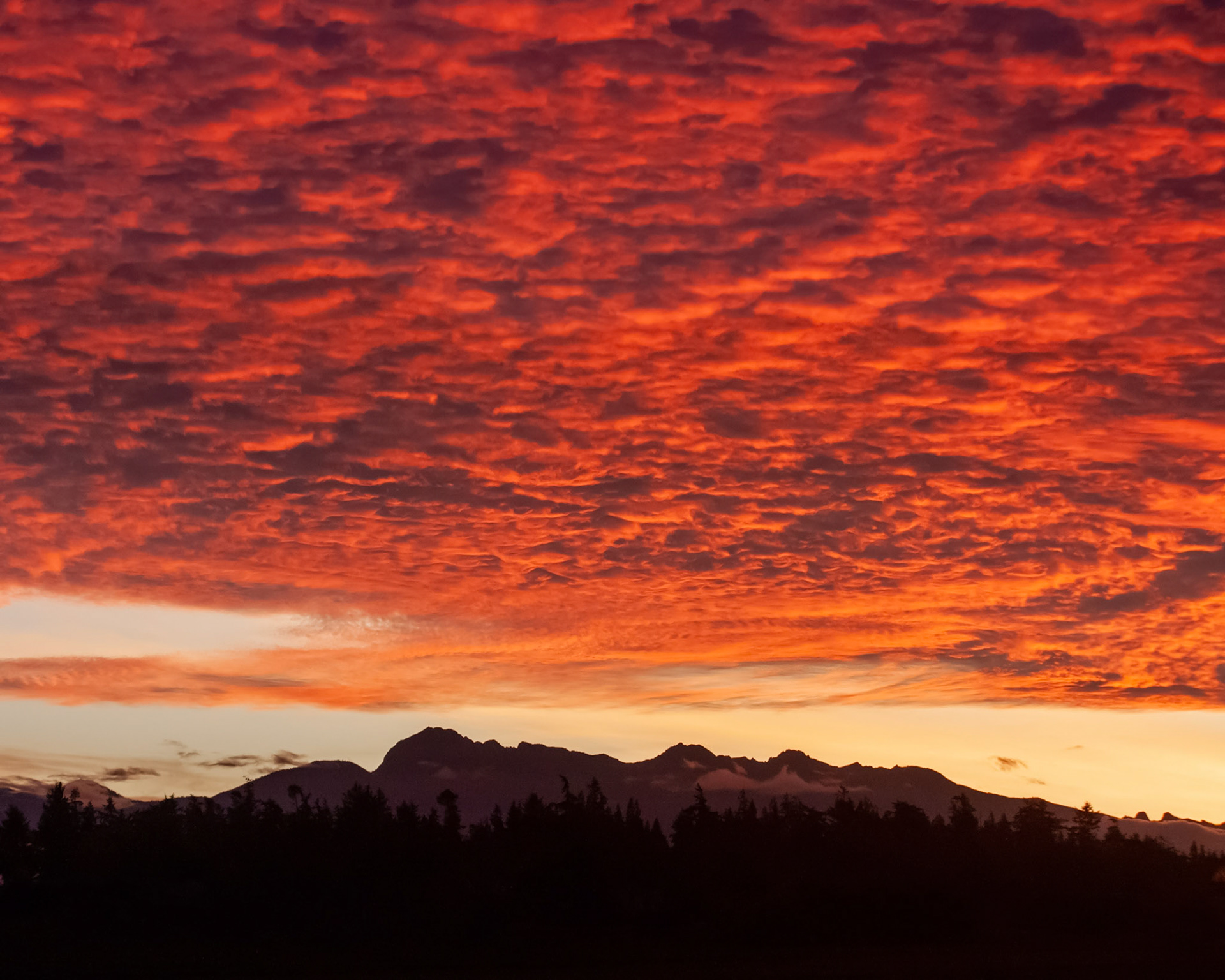 Sunset over the Olympic Peninsula of Washington State